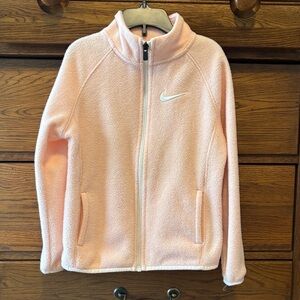 Nike Full-Zip Fleece Jacket Light Pink/Peach Girls Size 6x